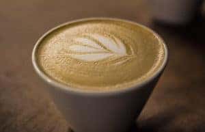 Cup of Coffee with steamed milk art design