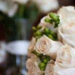 white rose wedding bouquet