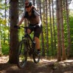 Bike riding in the woods