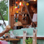 Girl working a festival stand in Columbia, TN.