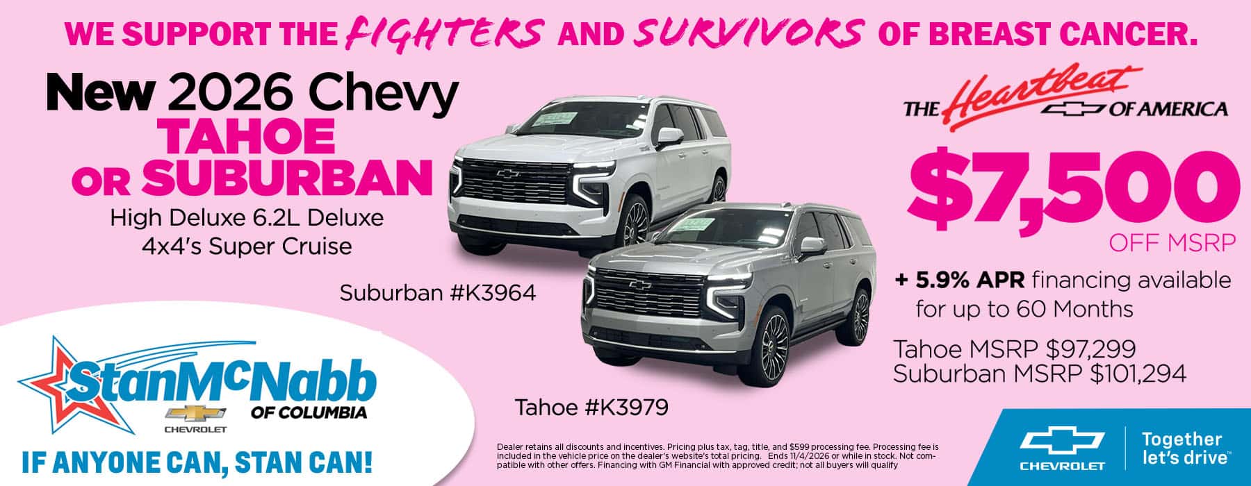 Tahoe and Suburban