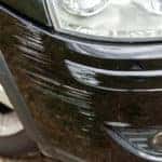 paint scratches on black bumper of a car