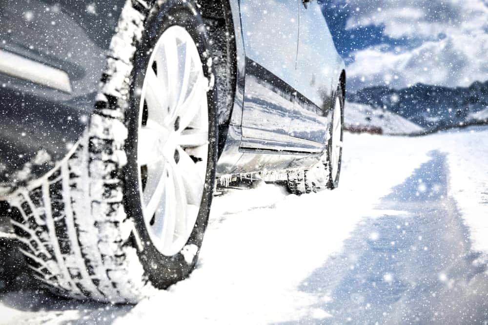 Car driving on snow