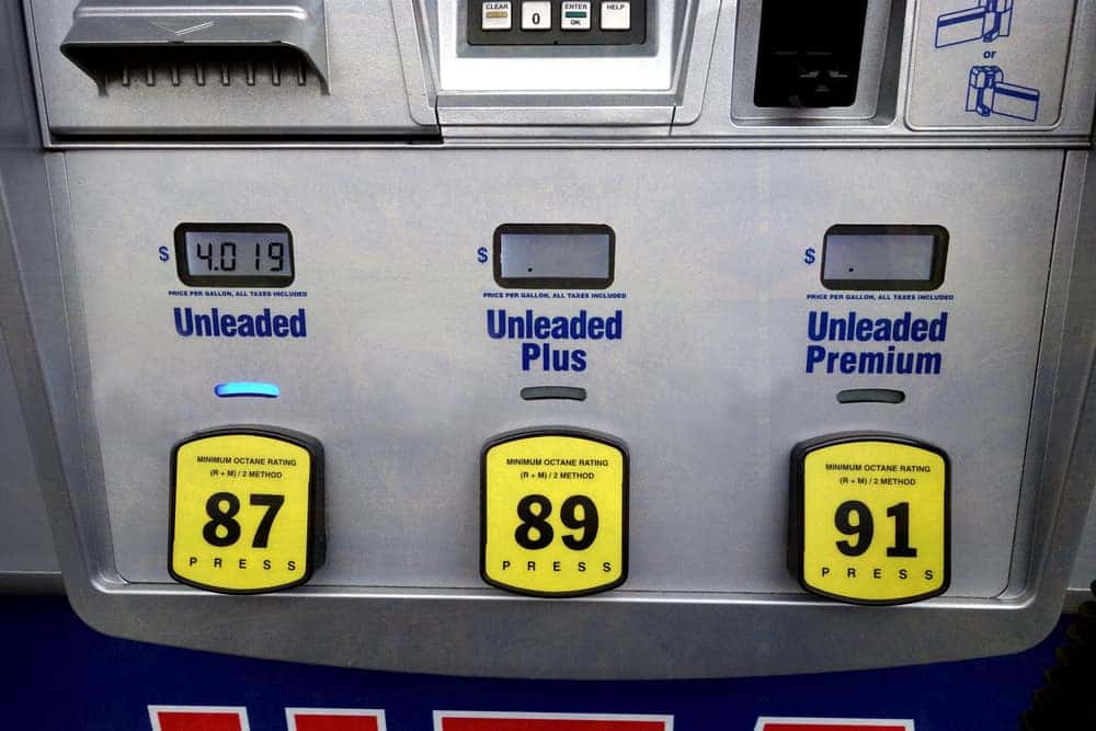 Gas pump showing buttons and displays
