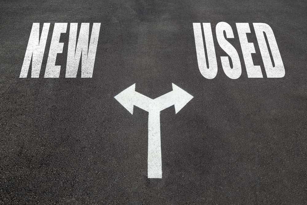 New Vs. Used Concept on Pavement