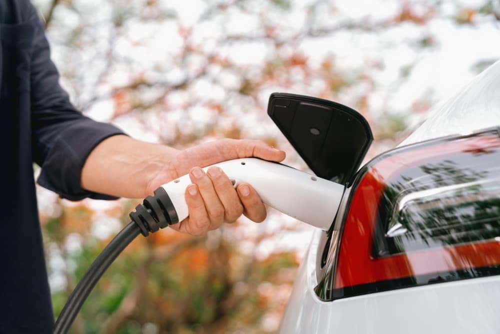 Man Plugging in an EV