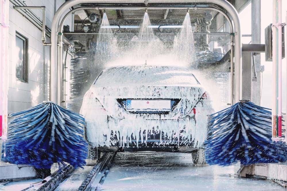Automatic Car Wash Cleaning a Vehicle