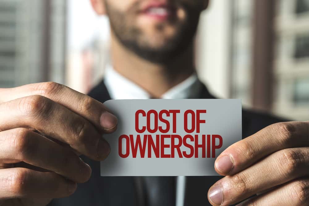 Man Holding a Cost of Ownership Sign