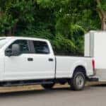 Pickup Truck With Large Utility Trailer