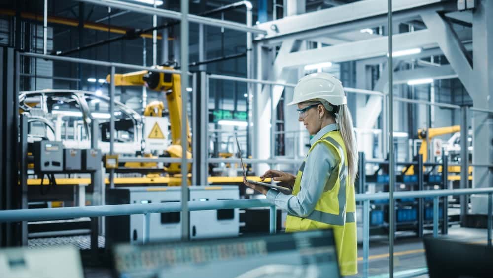 Female Engineer in an Auto Plant