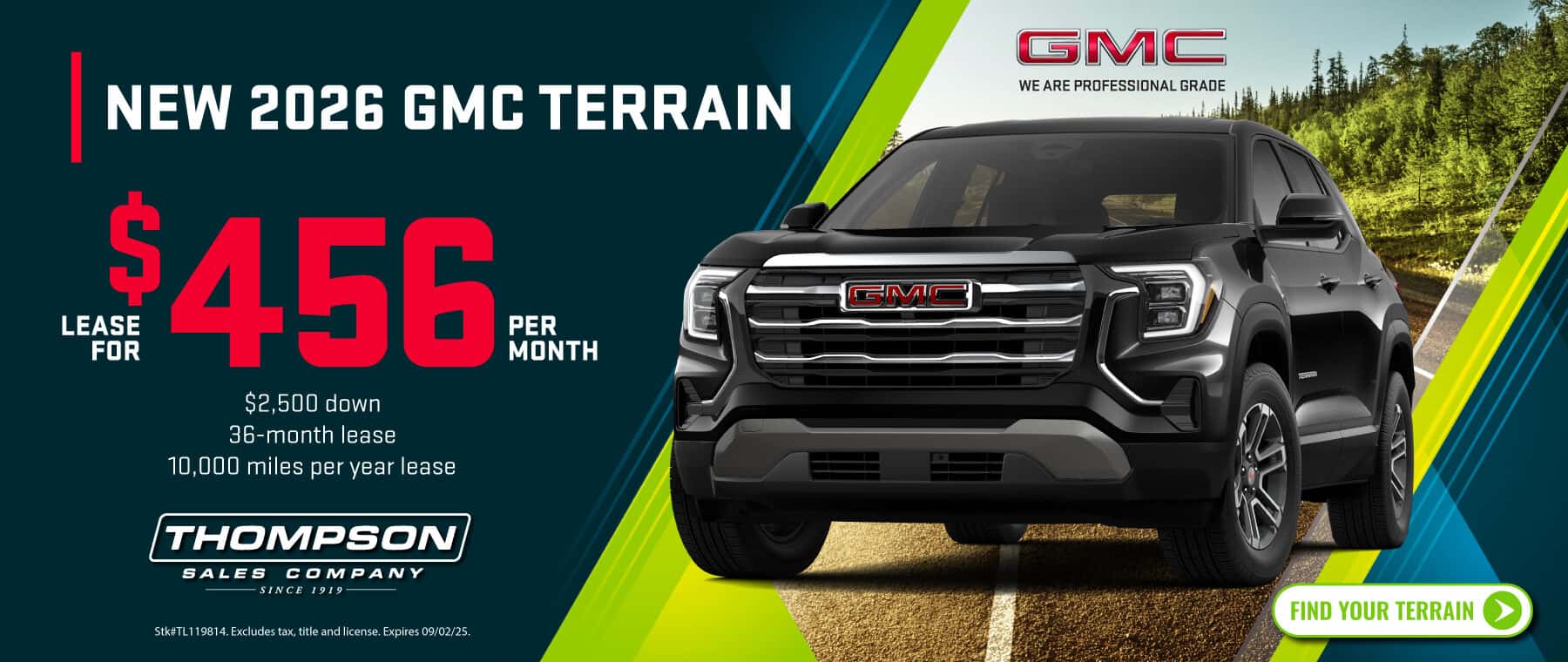 Lease a 2026 Terrain for $456 per month