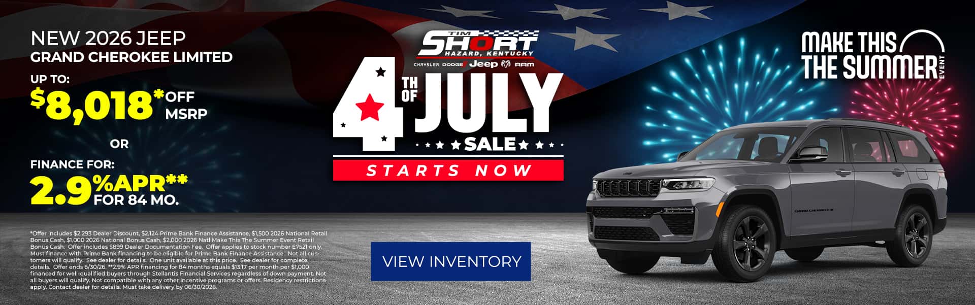 Jeep Grand Cherokee July 4th Savings
