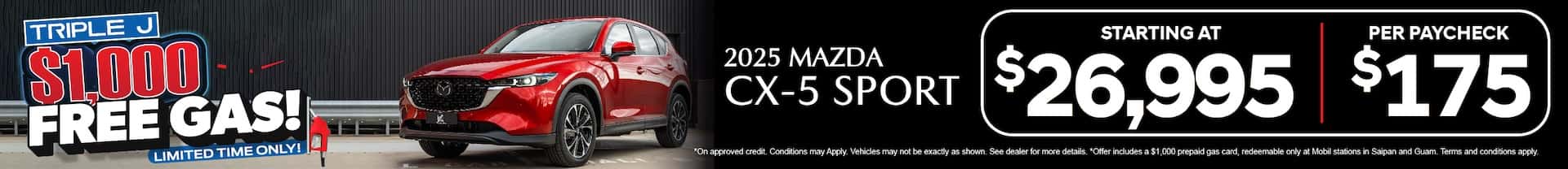 2025 CX-5 Sport -Free Gas