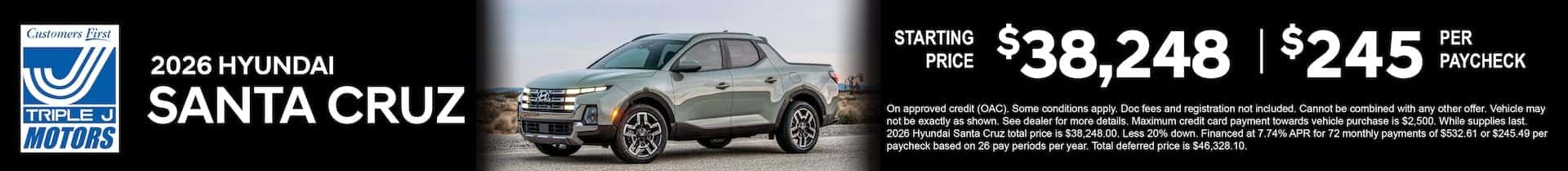A green 2026 Hyundai Santa Cruz