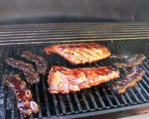 Ribs being barbaqued