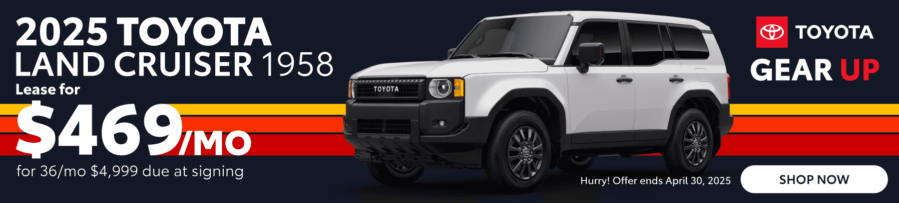 2025 Toyota Land Cruiser on graphic background
