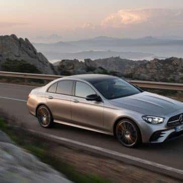 2021 Mercedes-Benz E-Class Sedan driving along road