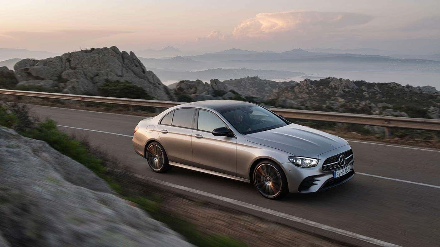 2021 Mercedes-Benz E-Class Sedan driving along road