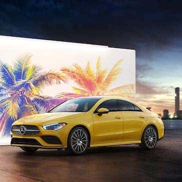 2021 Mercedes-Benz CLA Coupe Front Exterior Yellow