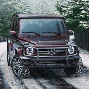 Mercedes-Benz G-Class Front View Driving thru Snow