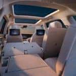 A view of the EQS SUV from the back 3rd row seating