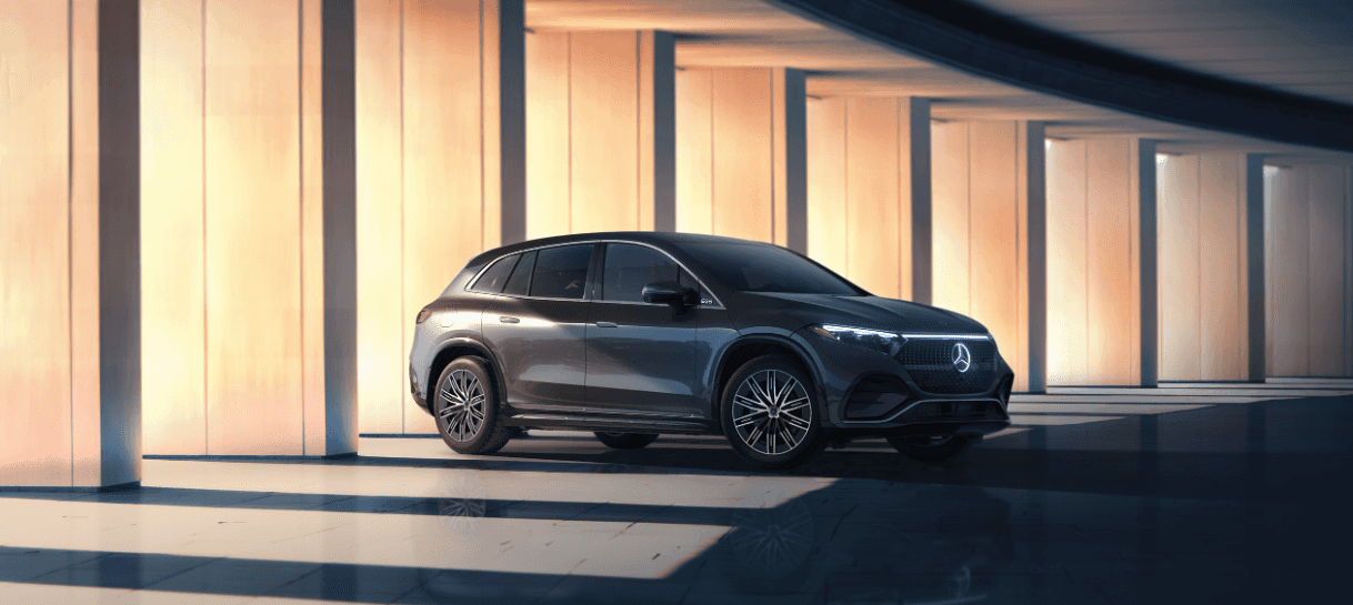 Side view of 2023 Gray Mercedes Benz EQE