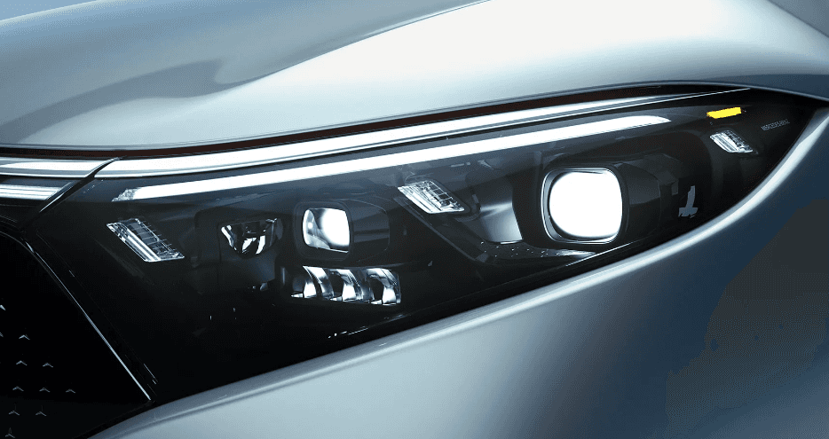 design close up headlight