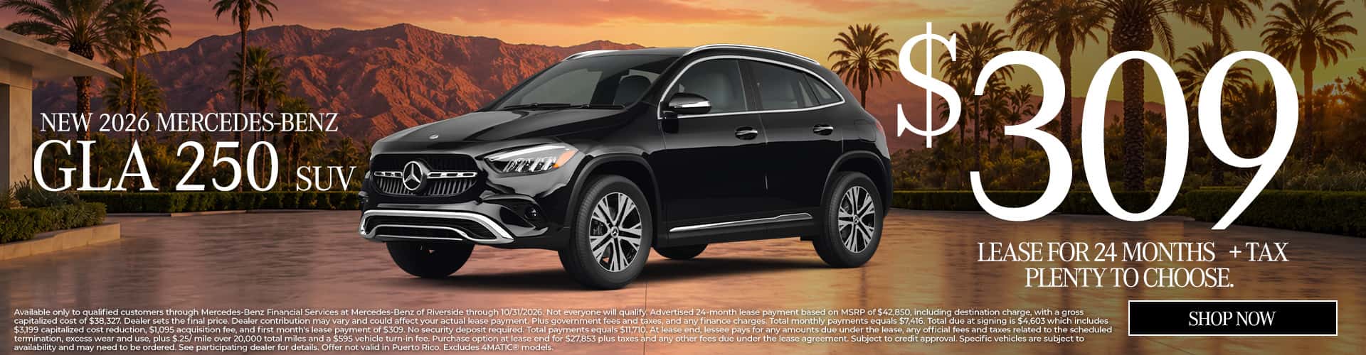 $309 GLA 250 Lease Offer Desktop