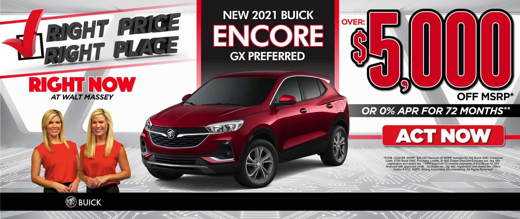 New 2021 Buick Encore - $5000 off msrp - Act Now