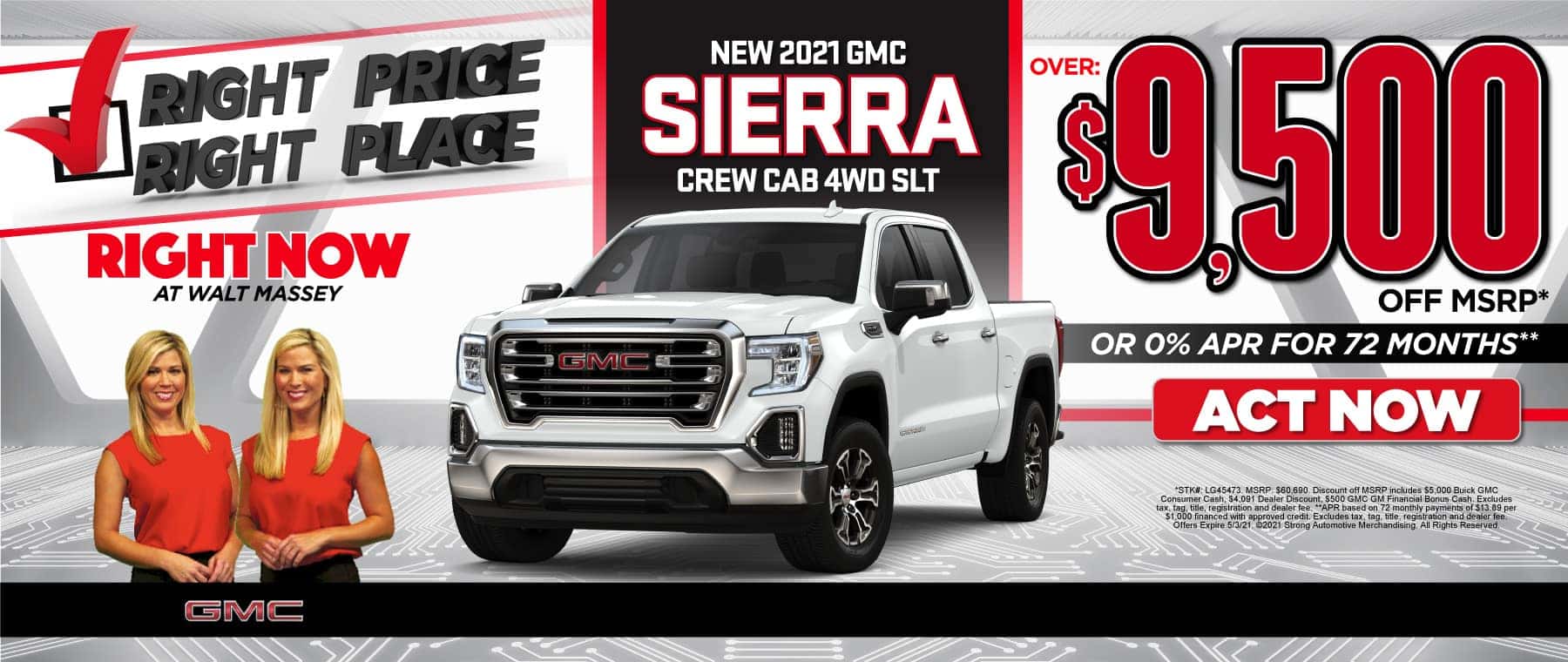 New 2021 GMC Sierra - $9500 off msrp - Act Now