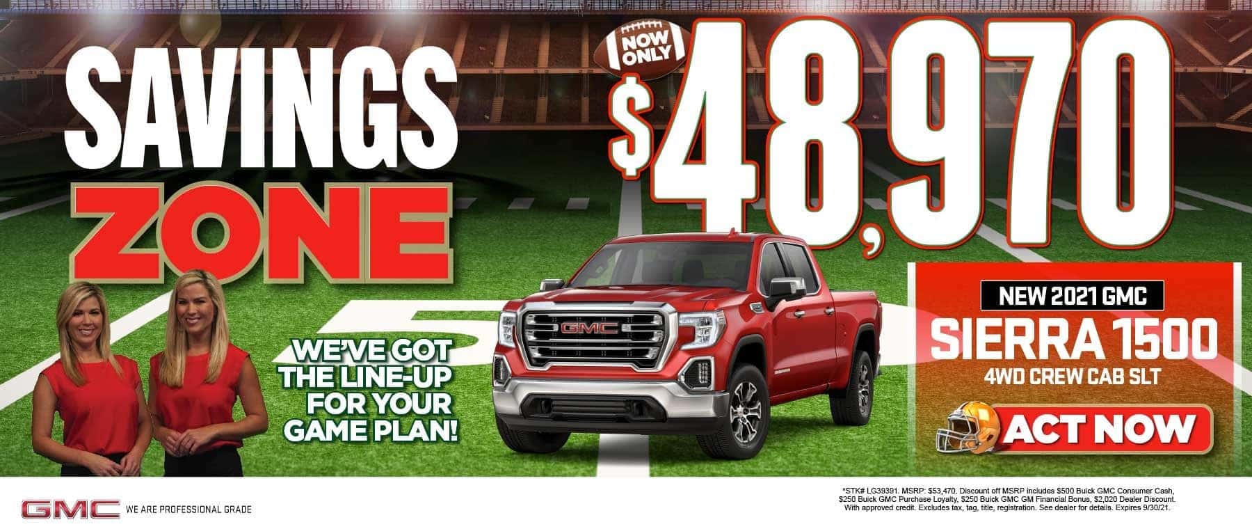 New 2021 GMC Sierra 1500 4WD Crew Cab SLT Now Only $48,970